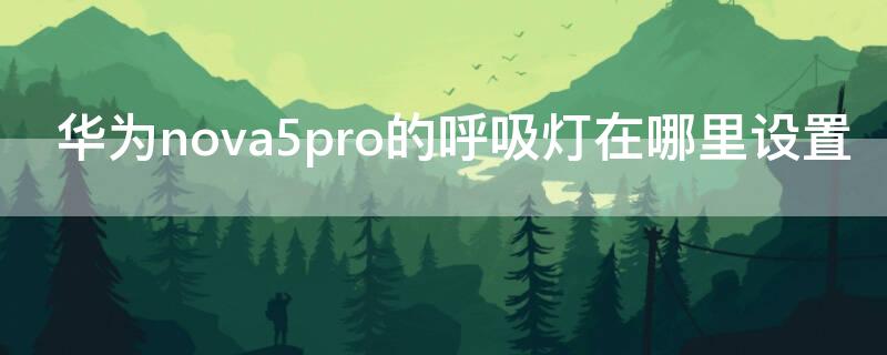 华为nova5pro的呼吸灯在哪里设置（华为nova5pro的呼吸灯在哪里设置?）