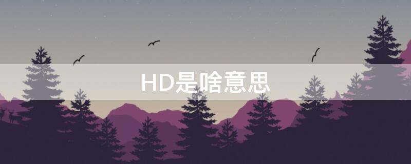 HD是啥意思 手机上出现hd是啥意思