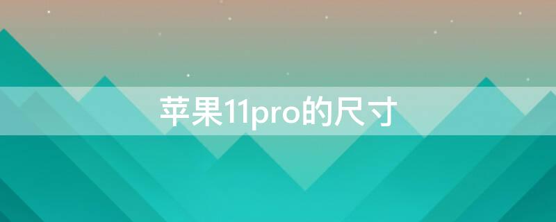 iPhone11pro的尺寸 iphone11pro的尺寸是多少