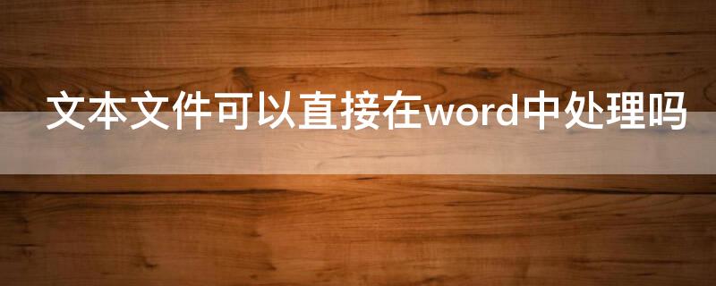 文本文件可以直接在word中处理吗（word文档是不是文本文件）