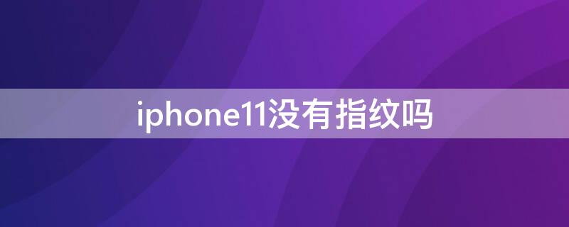 iPhone11没有指纹吗 iPhone11为什么没有指纹