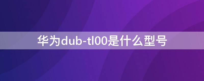 华为dub-tl00是什么型号 华为DUB-TL00是什么型号