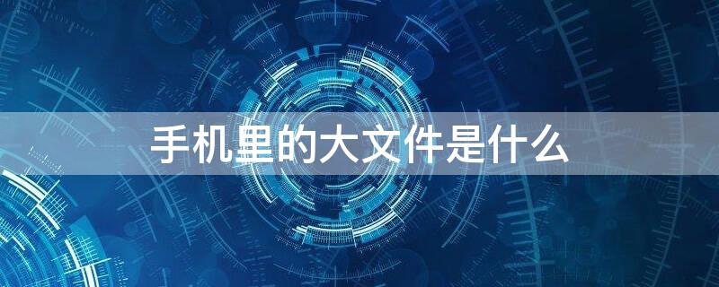 手机里的大文件是什么 手机里的大文件是什么意思