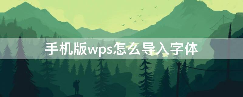 手机版wps怎么导入字体 手机wps怎么导入新的字体