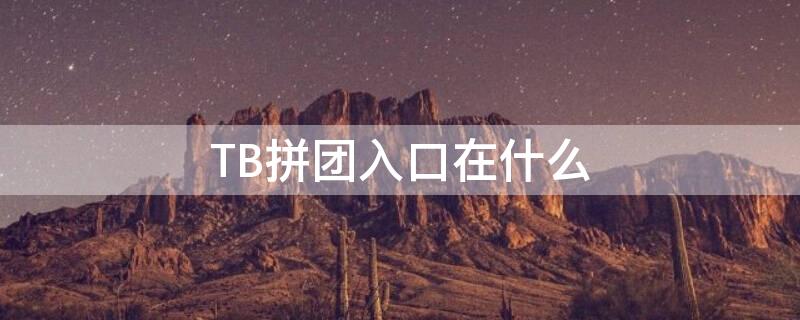 TB拼团入口在什么（tbc包团）