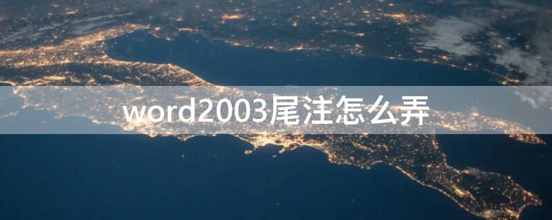 word2003尾注怎么弄 word2013尾注