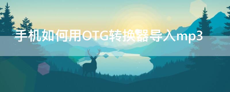 手机如何用OTG转换器导入mp3（华为手机如何用OTG转换器导入mp3）