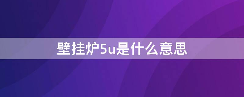 壁挂炉5u是什么意思 壁挂炉5u是啥意思