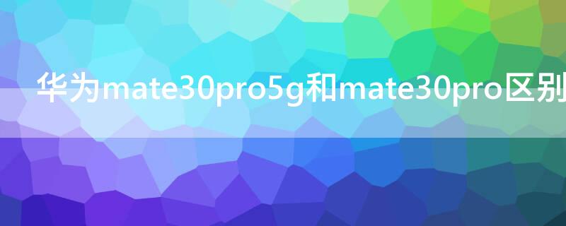 华为mate30pro5g和mate30pro区别（华为mate30pro与mate30pro5G的区别）