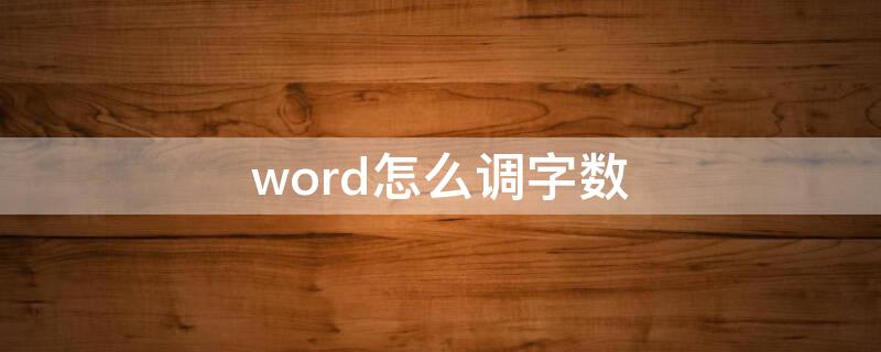 word怎么调字数（word怎么调字数和行数）