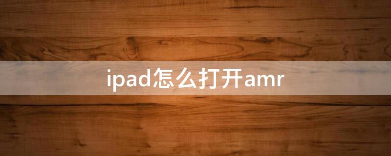 ipad怎么打开amr（ipad怎么打开OTG功能）