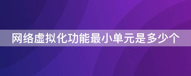 网络虚拟化功能最小单元是多少个（网络虚拟化功能最小单位是多少个）