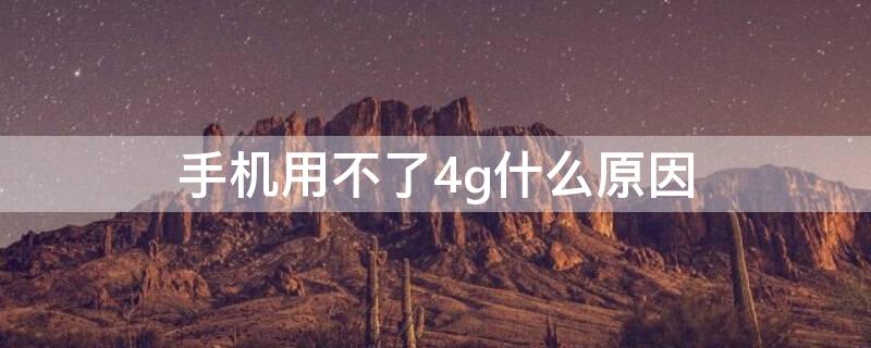 手机用不了4g什么原因 手机使用不了4g是什么原因