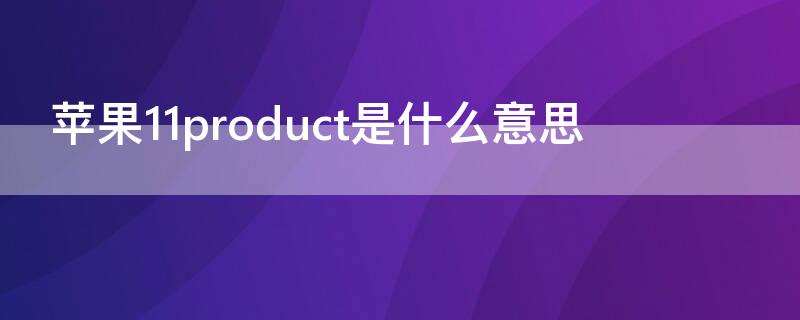 iPhone11product是什么意思（iphone11pro是什么意思中文）