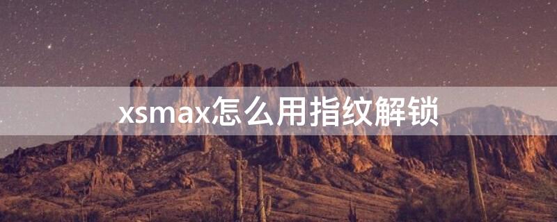 xsmax怎么用指纹解锁 苹果xsmax可以用指纹解锁么