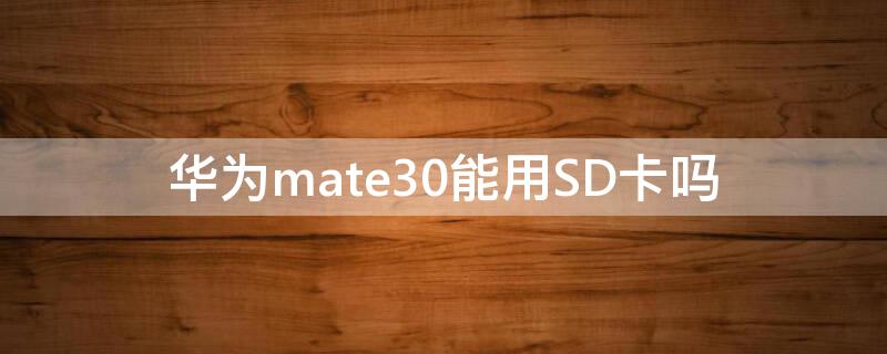 华为mate30能用SD卡吗（华为mate30支不支持sd卡）