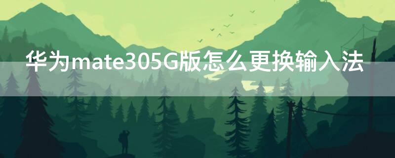 华为mate305G版怎么更换输入法 华为mate305G怎么设置