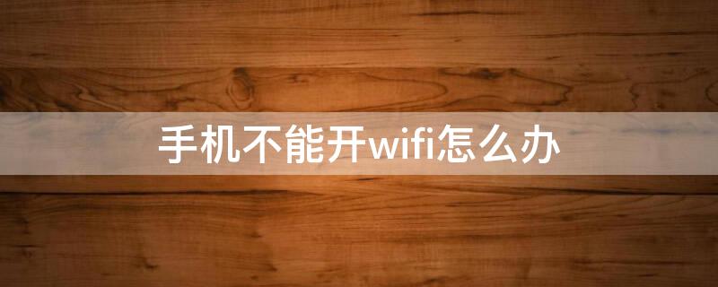 手机不能开wifi怎么办 手机开不开wifi怎么办