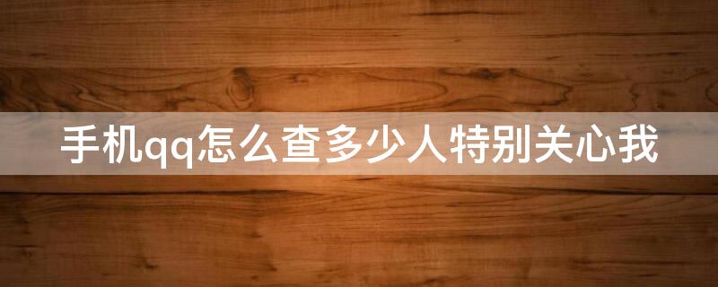 手机qq怎么查多少人特别关心我（用手机怎么查qq特别关心我的人）