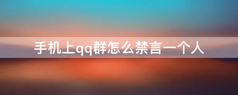 手机上qq群怎么禁言一个人 怎么在群里禁言一个人QQ