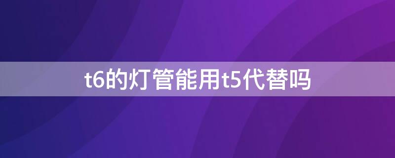 t6的灯管能用t5代替吗 t6的灯管能用t5代替吗