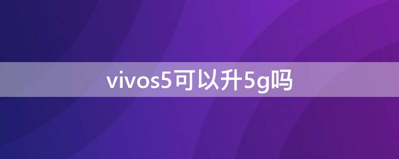 vivos5可以升5g吗（vivos5支不支持5g）