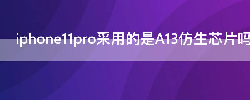 iPhone11pro采用的是A13仿生芯片吗（苹果11pro仿生芯片）