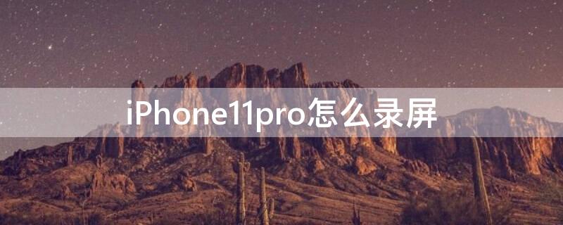 iPhone11 Pro Max怎么录屏