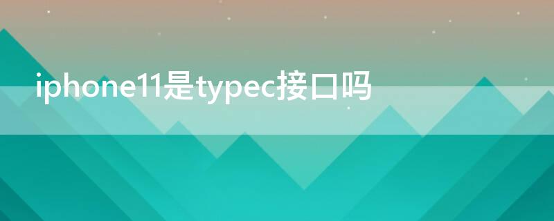 iPhone11是typec接口吗 iphone11pro是typec接口吗