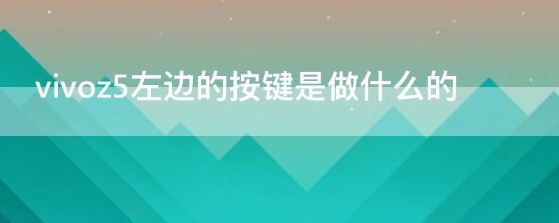 vivoz5左边的按键是做什么的 vivoz5左边按键是干什么用的