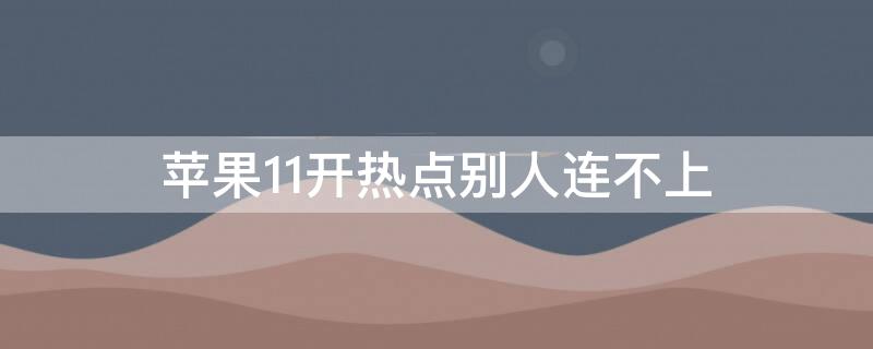 iPhone11开热点别人连不上 iphone11开启热点别人无法连上