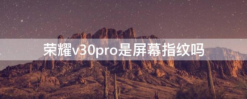 荣耀v30pro是屏幕指纹吗 荣耀v30pro有指纹识别吗