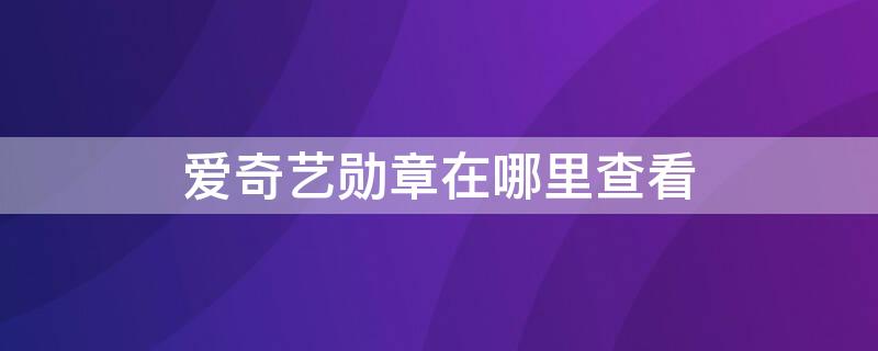 爱奇艺勋章在哪里查看（爱奇艺勋章在哪里查看到）