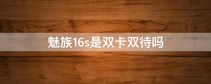 魅族16s是双卡双待吗（魅族16s是不是双卡双待）