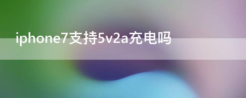 iPhone7支持5v2a充电吗