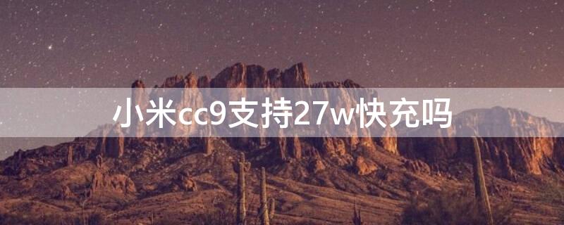 小米cc9支持27w快充吗（小米cc9支持33w快充吗）