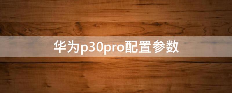 华为p30pro配置参数 华为p30pro配置参数在哪里看