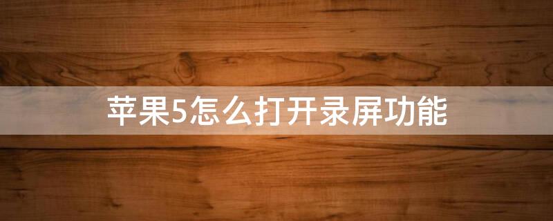 iPhone5怎么打开录屏功能 iPhone 5怎么录屏