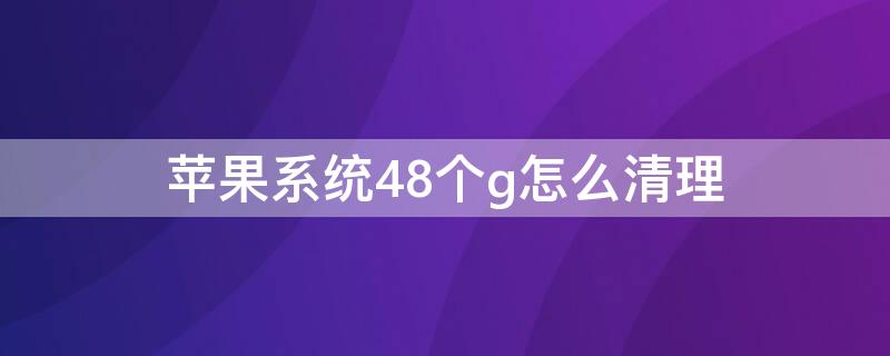 iPhone系统48个g怎么清理（iphone系统16个g怎么删）