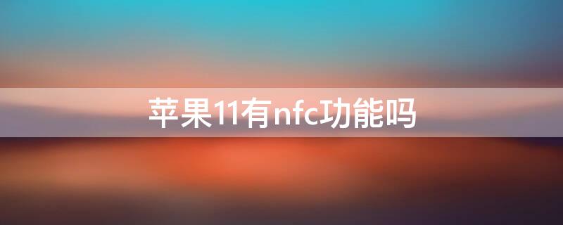 iPhone11有nfc功能吗（iphone11有nfc功能吗 怎么开）