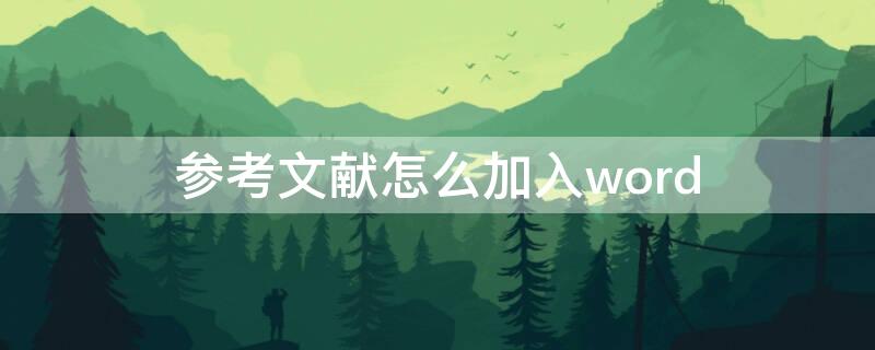 参考文献怎么加入word（参考文献怎么加入doi）