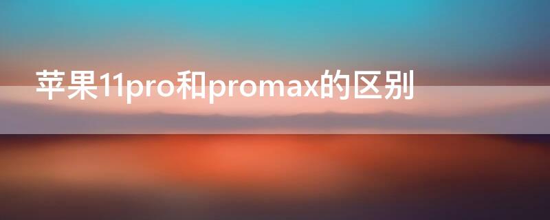 iPhone11pro和promax的区别 iphone11pro和promax有什么区别