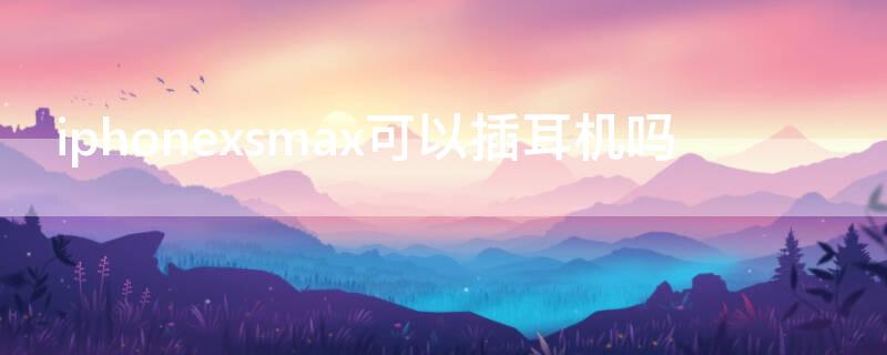 iPhonexsmax可以插耳机吗
