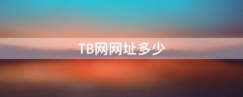 TB网网址多少 tb网店