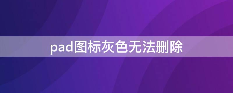 pad图标灰色无法删除 ipad桌面上出现一个灰色的应用图标