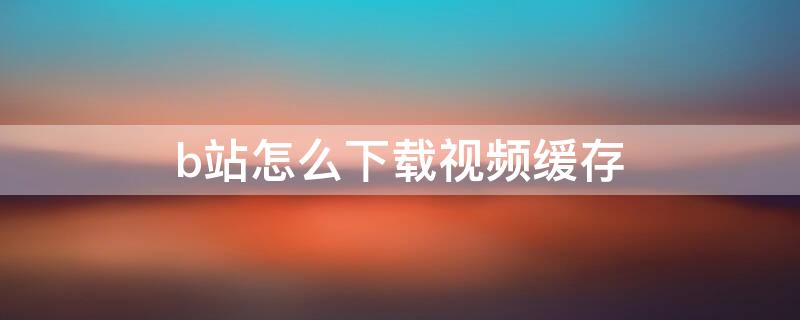 b站怎么下载视频缓存 ipadb站怎么下载视频缓存