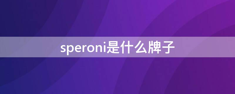 speroni是什么牌子（speroni男鞋）