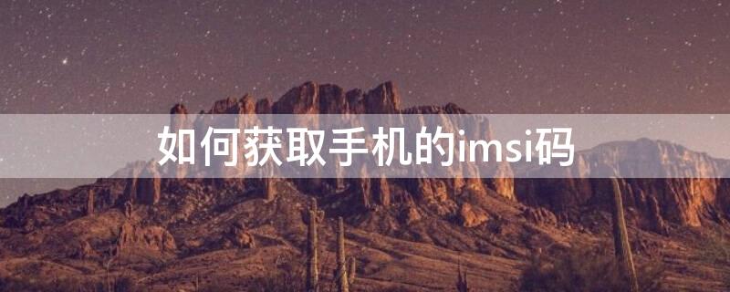 如何获取手机的imsi码（手机的imsi码怎么查）