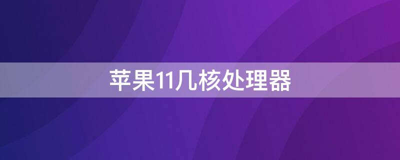 iPhone11几核处理器（苹果11 几核）