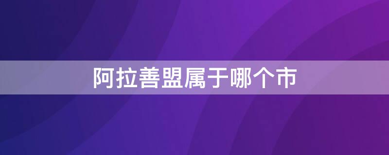 阿拉善盟属于哪个市（内蒙古阿拉善盟属于哪个市）